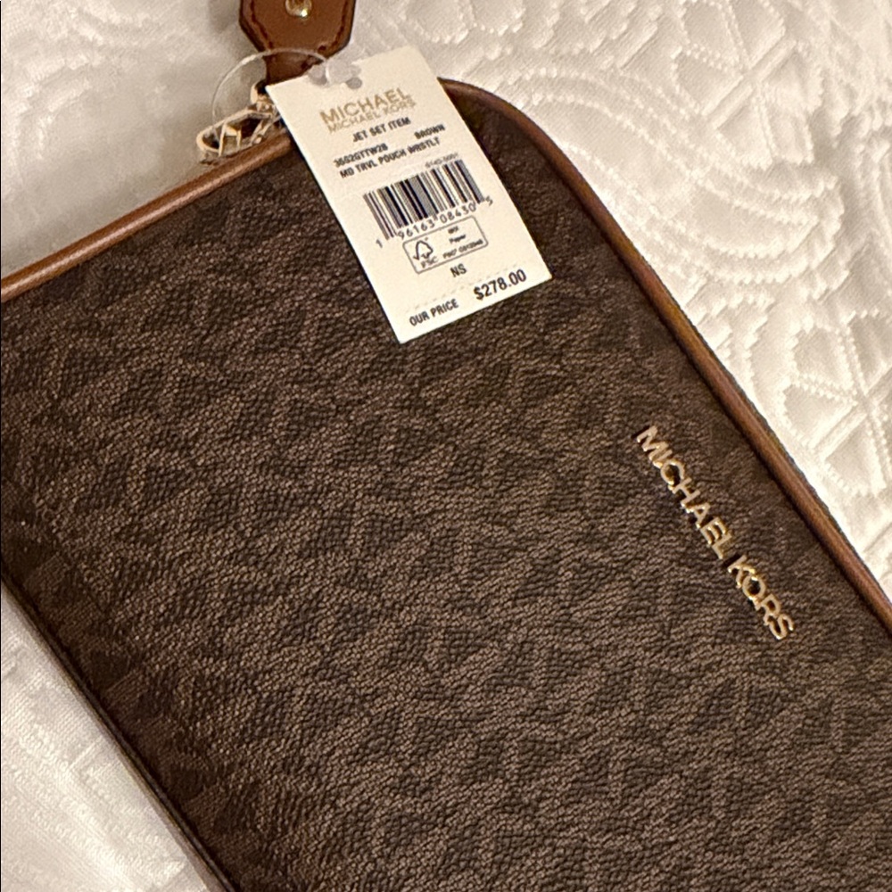 Michael Kors Signature Brown Toiletry Bag - Picture 2 of 7